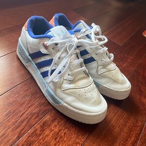 Mens Adidas RIVALRY Size 7.5 White Royal Blue Sneaker Shoe
